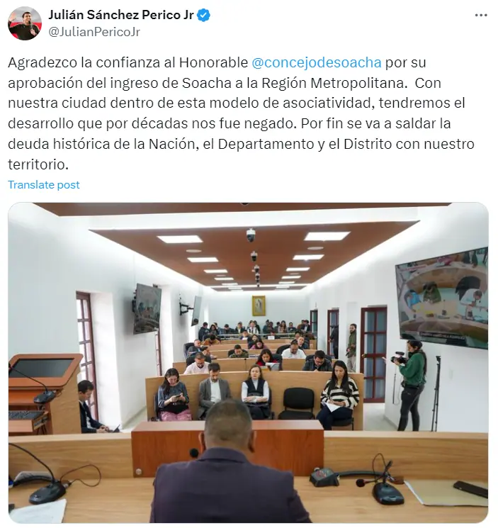 Soacha entra a la Región Metropolitana Bogotá – Cundinamarca; Petro lanza críticas Julián Sánchez Perico