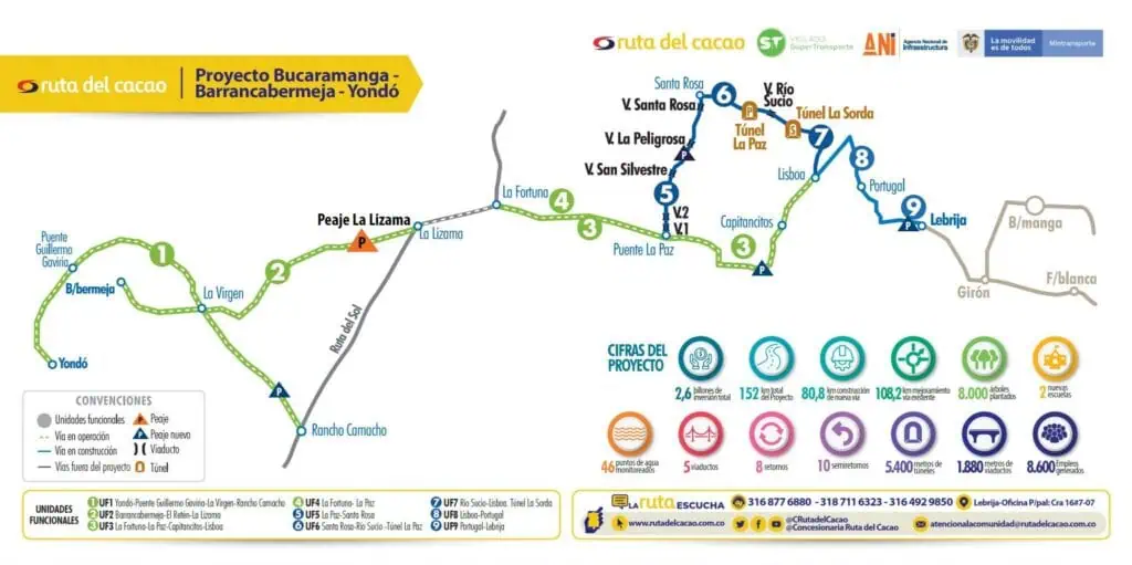Entregan nuevo tramo de megaproyecto Ruta del Cacao en Colombia Mapa del proyecto Ruta del Cacao