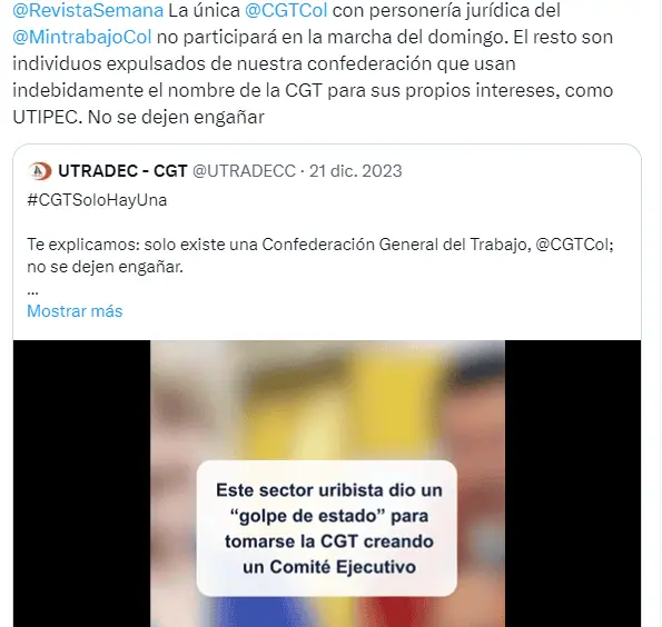 Colombia vivirá una jornada de marchas el 21 de abril a nombre de la oposición del gobierno Petro La CGT aclara que no saldrá a las calles el 21 de abril.