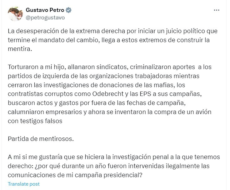 Petro sobre caso Daily Cop