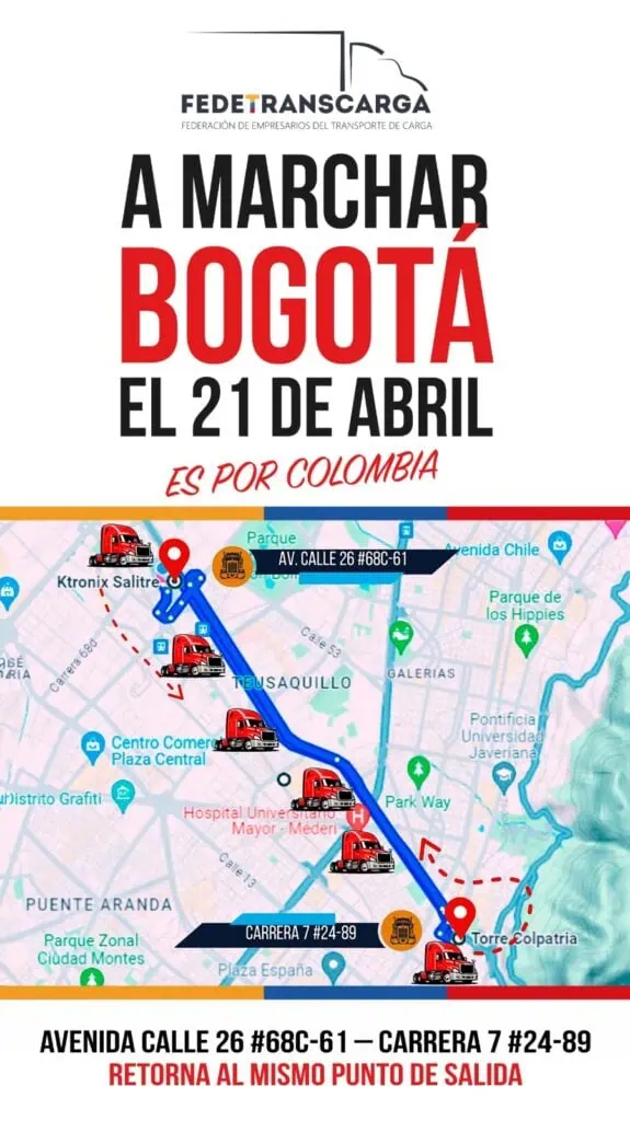 Camioneros se suman a marchas del 21 de abril: estos son los puntos de movilización Camioneros se suman a marchas del 21 de abril: estos son los puntos de movilización