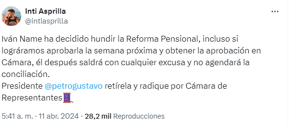 Trino Inti reforma pensional
