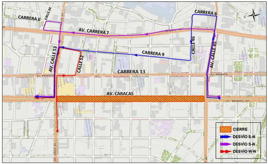 Cierres en Avenida Caracas por obras del metro de Bogotá: Así será la movilidad Cierres en la Avenida Caracas por el metro de Bogotá; estos son los desvíos. Imagen: Alcaldía de Bogotá.