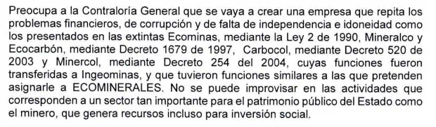 Contraloría prende alarmas por proyecto para crear Ecominerales, 'el Ecopetrol' de la minería Ecominerales Contraloría