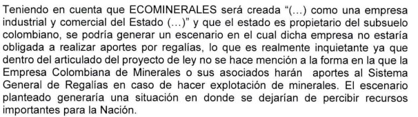 Ecominerales regalías