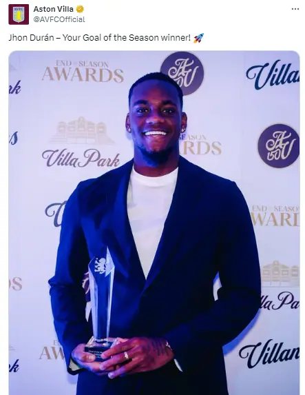 Jhon Jáder Durán lidera el historial de fichajes más caros de Sub-20 en Colombia Jhon Durán recibió el premio a mejor anotación de la temporada.