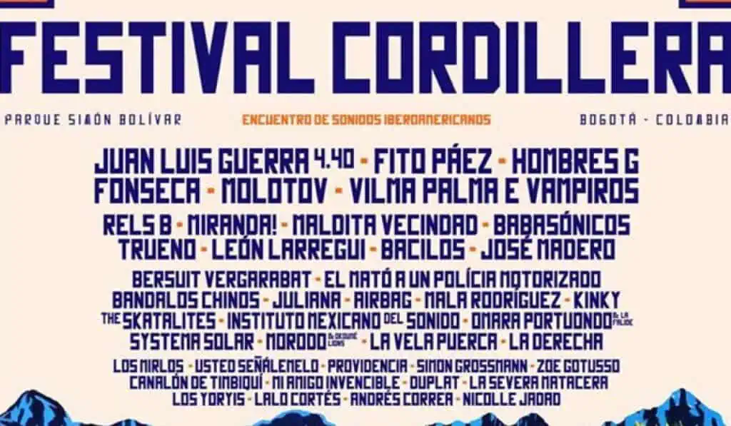 Juan Luis Guerra, Fito Páez, Hombres G y los otros artistas que estarán en el Festival Cordillera 2024 Festival Cordillera 2024.
