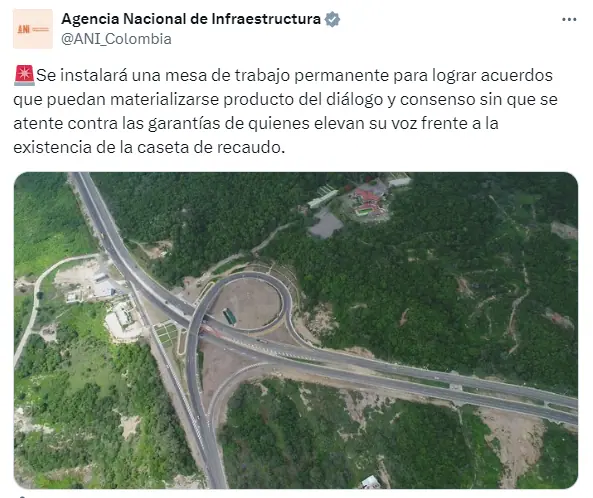 Primicia | Arranca pleito entre Autopistas del Caribe y el Estado por megaproyecto de más de $4 billones Post de la ANI en X sobre peaje de Turbaco