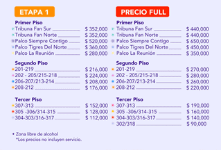 Precios para asistir a los Tigres del Norte. 
