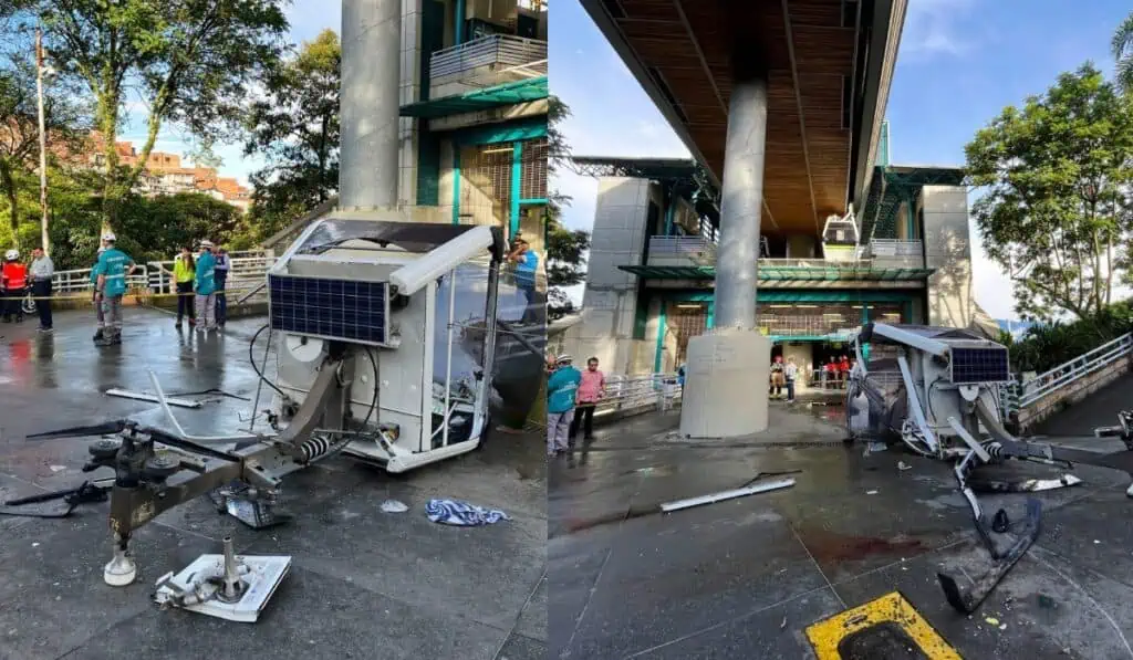 Autoridades revelan qué pasó en accidente del metrocable de Medellín que deja un muerto Accidente del metrocable de Medellín.