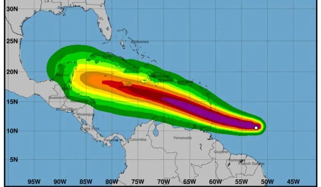 Huracán Beryl se acerca a la costa de Texas: Se espera que toque tierra como categoría 1 Magnitud del huracan Beryl
