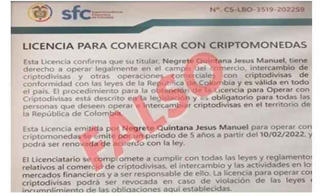 SuperFinanciera no avala negocios con criptomonedas en Colombia y denuncia estafa masiva Estafa con criptomonedas. Foto: SuperFinanciera.