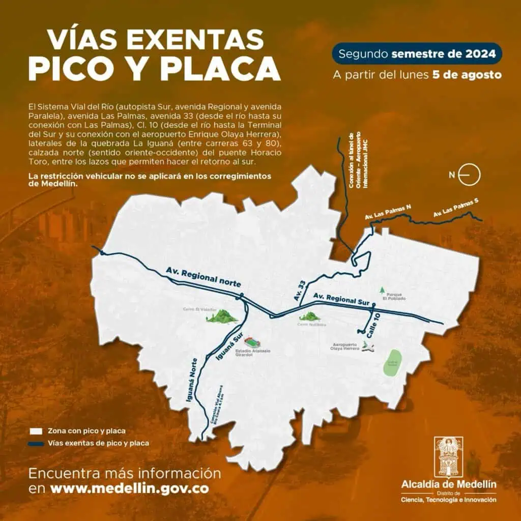Pico y placa en Medellín cambia para el segundo semestre de 2024: Así queda Pico y placa en Medellín y las vías exentas