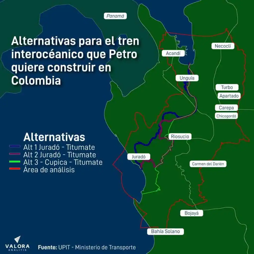Gobierno Petro revela avances en los diseños del tren interoceánico en Colombia Tren interoceanico alternativas