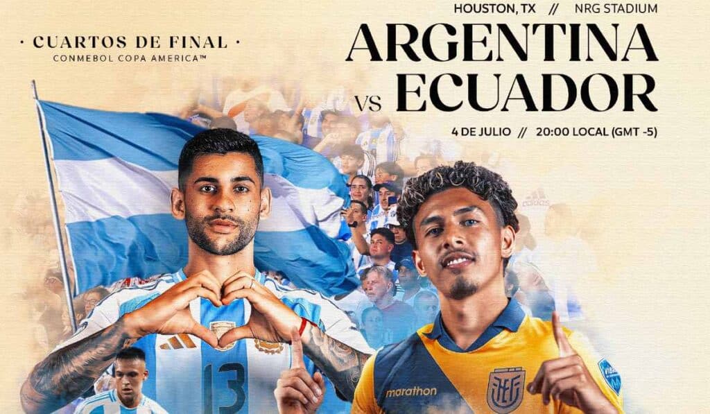 Argentina vs. Ecuador por los cuartos de final de la Copa América.