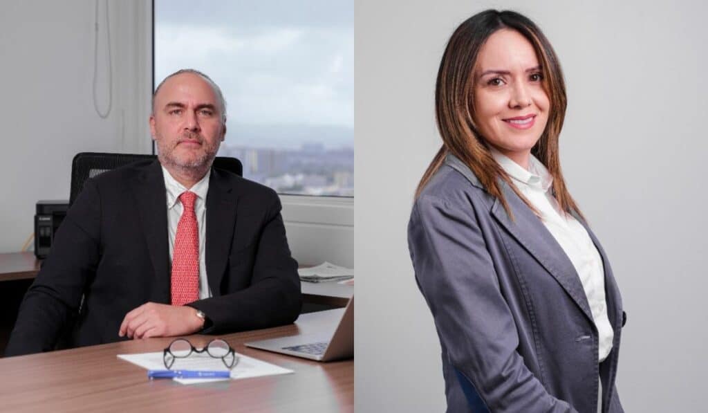 Juan Zambrano, CEO de Segura Bank y Liliana Perdomo, representante legal de Segura Bank en Colombia