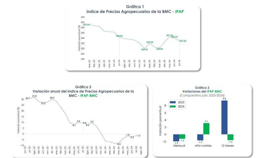 Bolsa Mercantil de Colombia: En julio los precios del agro cayeron 1,6 % Precios de productos para el agro. Foto: BMC
