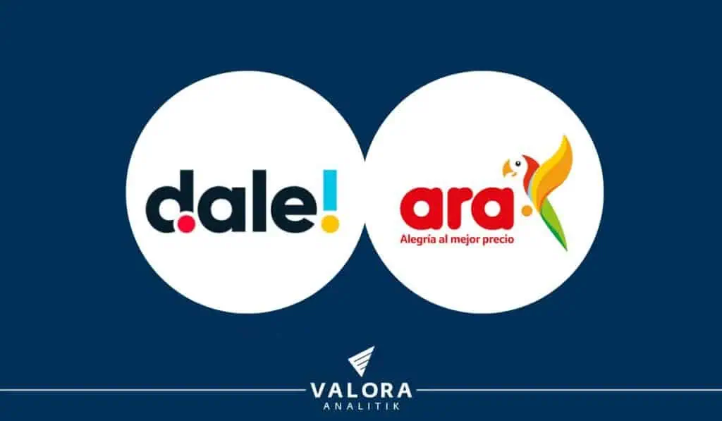 dale!, billetera digital del Grupo Aval, devolverá dinero por compras en tiendas Ara dale! hizo una alianza con tiendas Ara para realizar compras