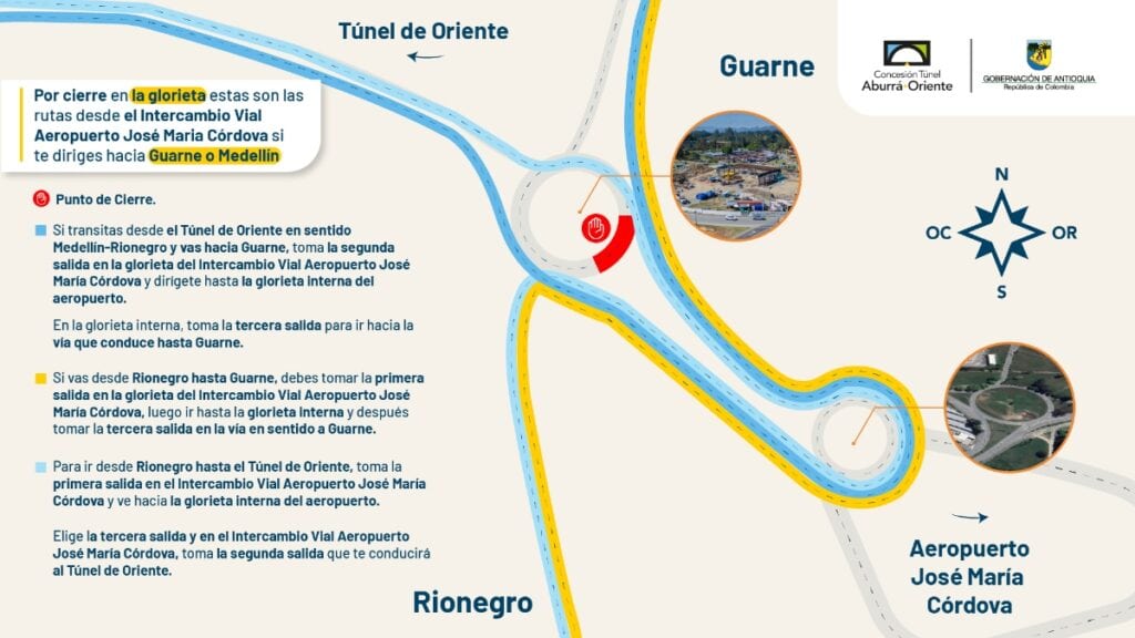 Así funcionará el desvío temporal al aeropuerto José María Córdova