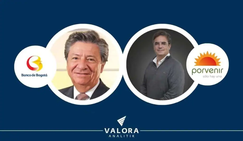 Nuevos cambios en altos directivos del Banco de Bogotá y Porvenir Germán Salazar, vicepresidente ejecutivo del Banco de Bogotá y Andrés Vásquez, actual vicepresidente Comercial de Porvenir