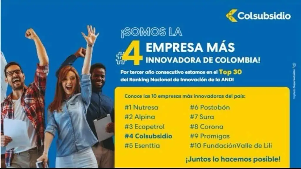 Colsubsidio se consolida como la caja de compensación más innovadora del país en nuevo ranking ANDI Ranking Innovación ANDI 2023