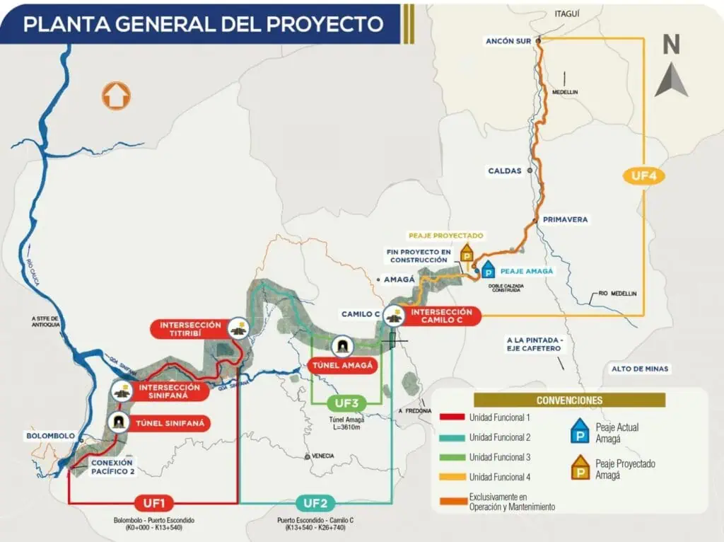 Primicia | En octubre quedará listo importante tramo de la megavía Pacífico 1, a las afueras de Medellín Corredor Pacífico 1