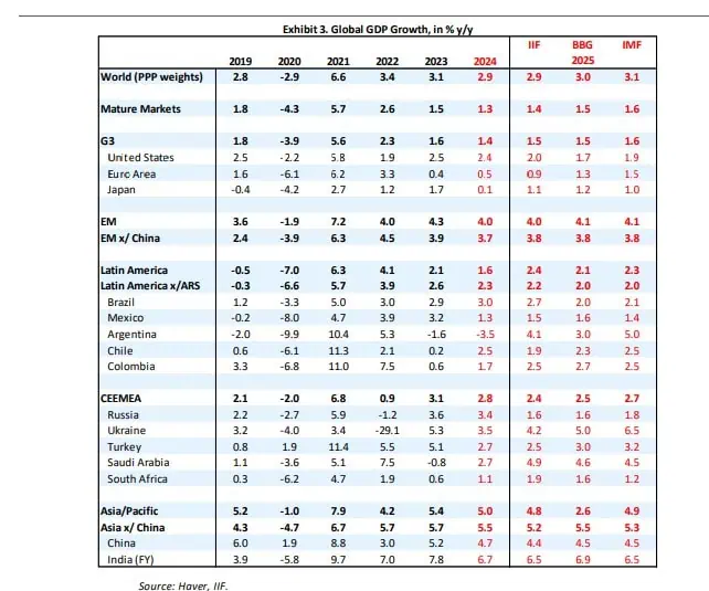 Instituto Internacional de Finanzas (IIF) elevó pronóstico de crecimiento para Colombia; mantiene el mundial Crecimiento económico. Foto: IIF.