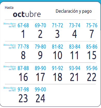 Declaración de renta en Colombia para octubre