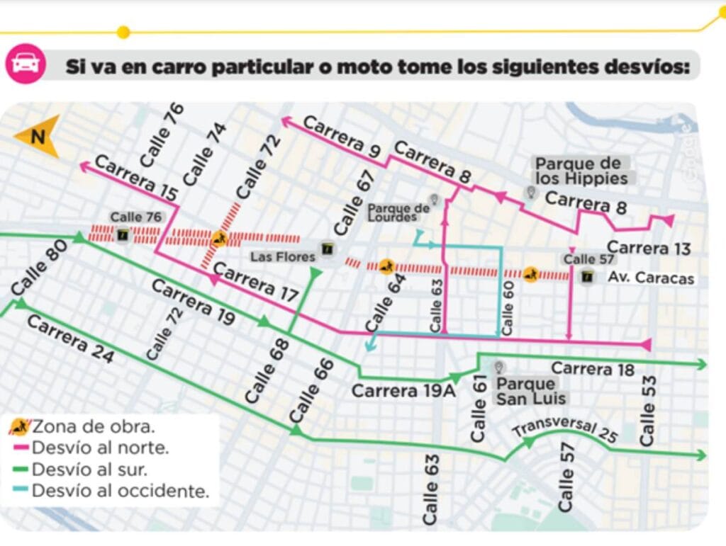 Nuevos cierres en la Av Caracas a partir del 5 de octubre en Bogotá