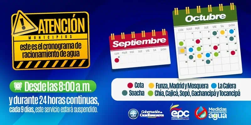 También habrá racionamiento de agua en municipios de Cundinamarca racionamiento de agua