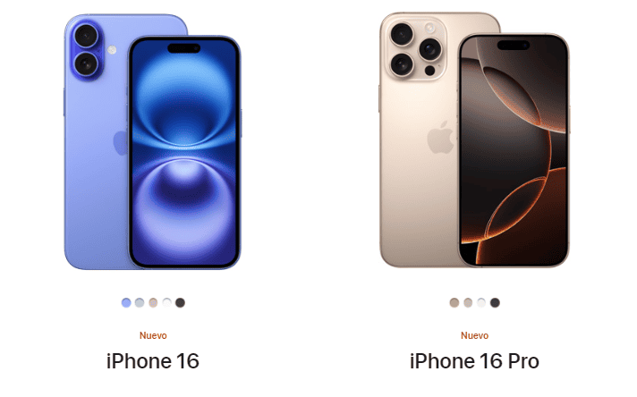 iPhone 16 en versión normal y Pro. 