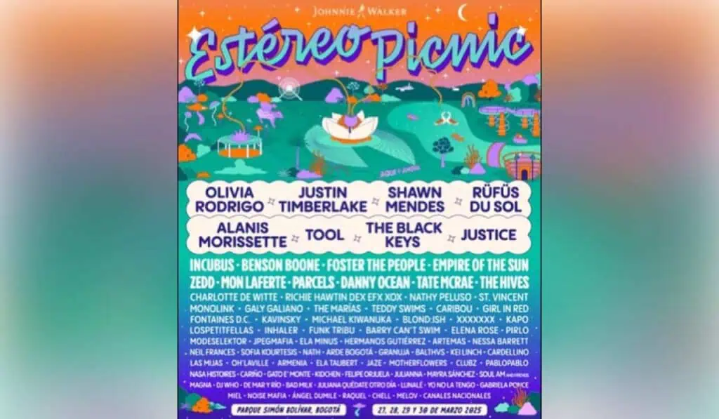 Este es el lineup oficial del Festival Estéreo Picnic 2025, ya puede comprar boletas Lineup del Festival Estéreo Picnic 2025