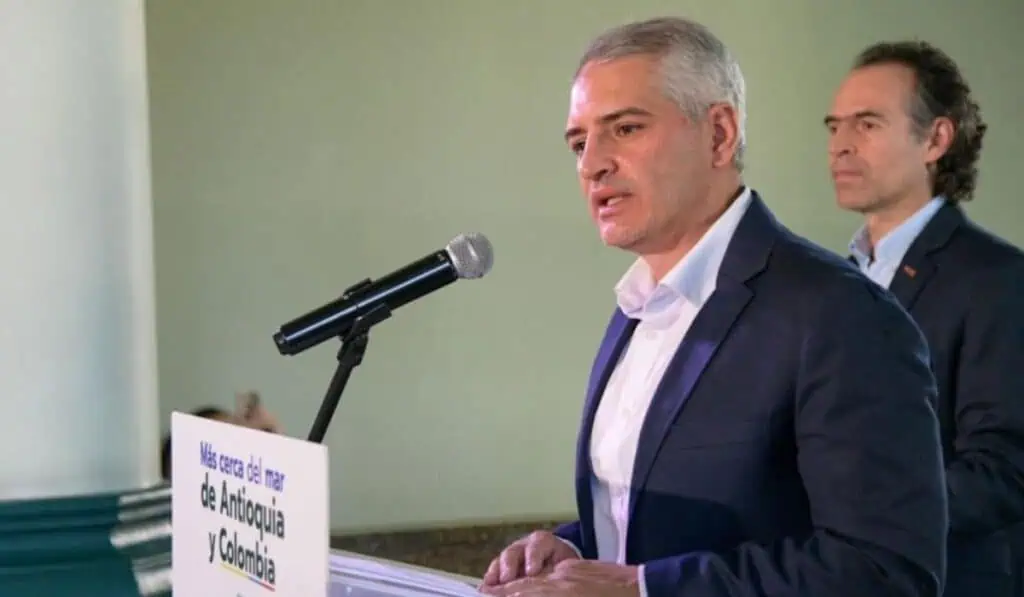 Arranca nueva fase para el túnel del Toyo, megaproyecto clave para Antioquia y Colombia Andrés Julián Rendón y Federico Fico Gutiérrez en rueda de prensa