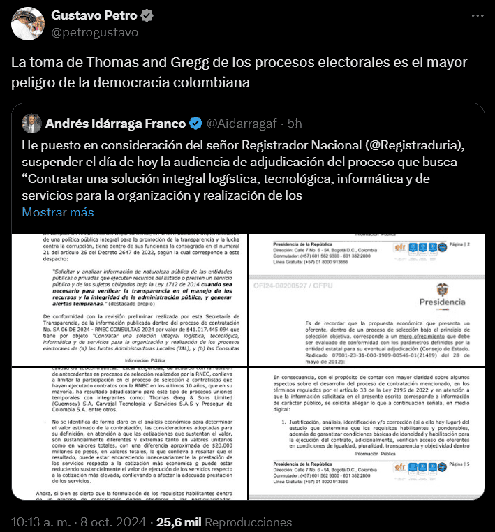 Críticas a Thomas Greg por contrato de Registraduría