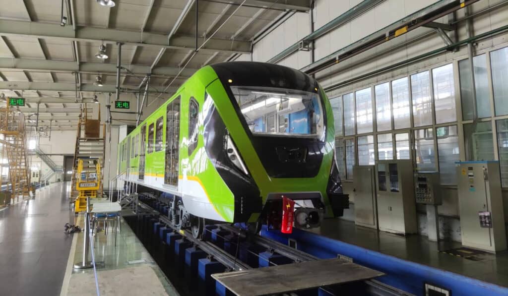 Vagón de la primera línea del metro de Bogotá