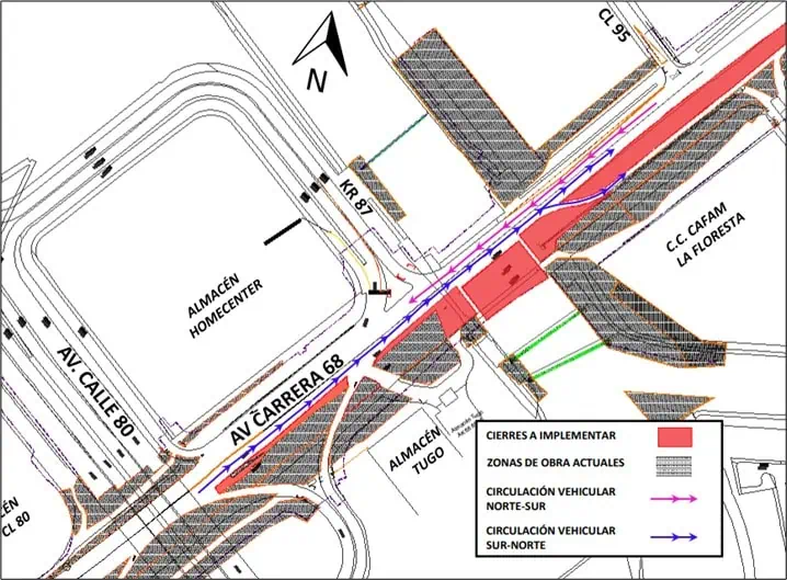 Por obras de TransMilenio hay nuevo cierre en Avenida Carrera 68 de Bogotá Este es el nuevo cierre en la Avenida Carrera 68.