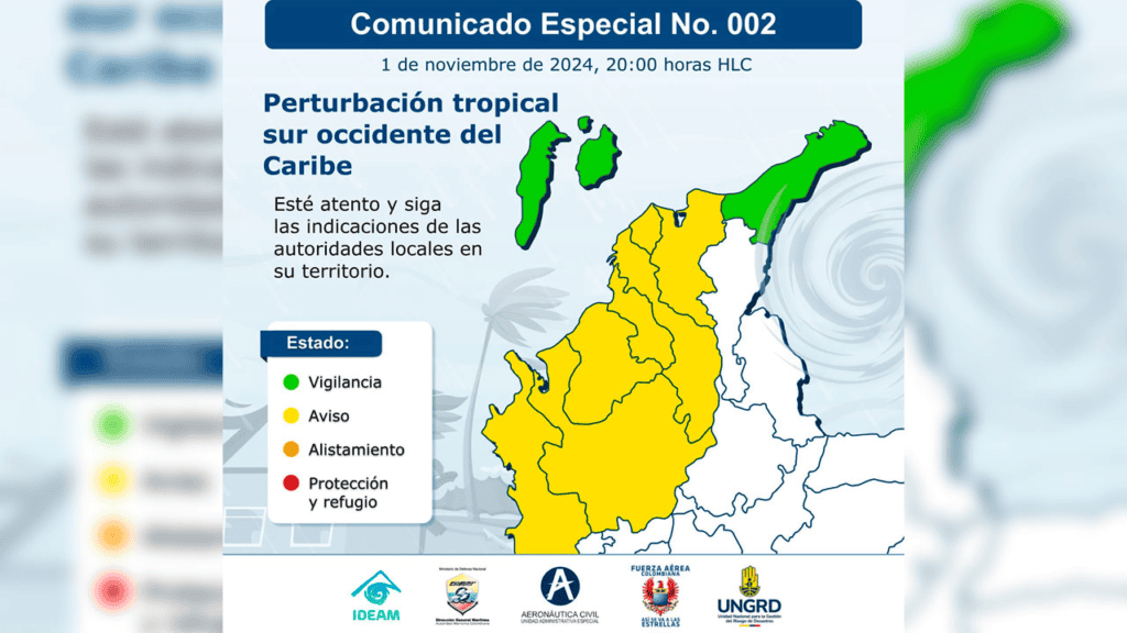 En alerta región Caribe de Colombia por posible formación ciclónica