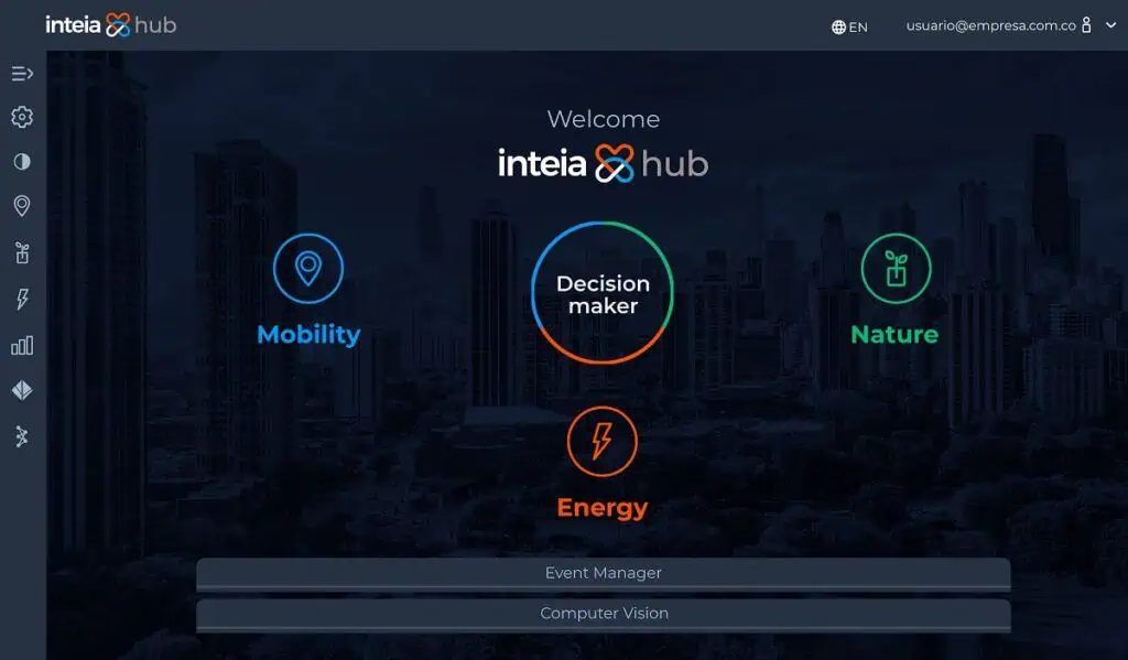 inteia-hub: el ecosistema digital que transforma territorios hacia la sostenibilidad Interfaz inteia hub