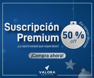 Descuento del 50% en la suscripción Premium de Valora Analitik