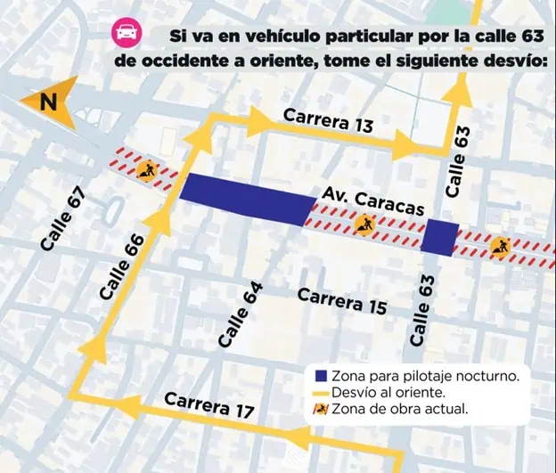 Así serán los cierres en Av. Caracas entre calles 63 y 64 por obras del viaducto del Metro de Bogotá Así serán los cierres en Av. Caracas entre calles 63 y 64 por obras del viaducto del Metro de Bogotá