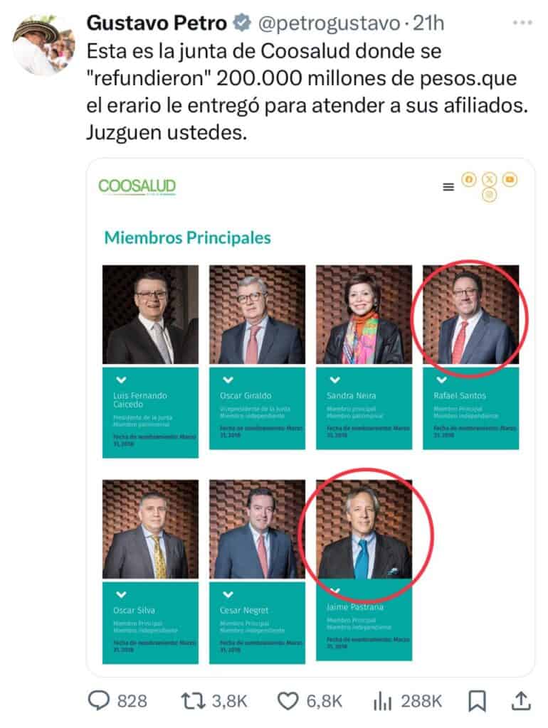 Petro y la EPS Coosalud