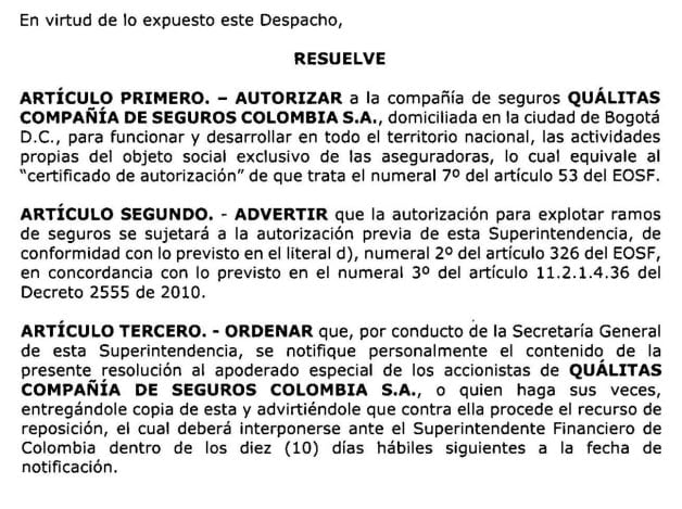 Sector seguros en Colombia