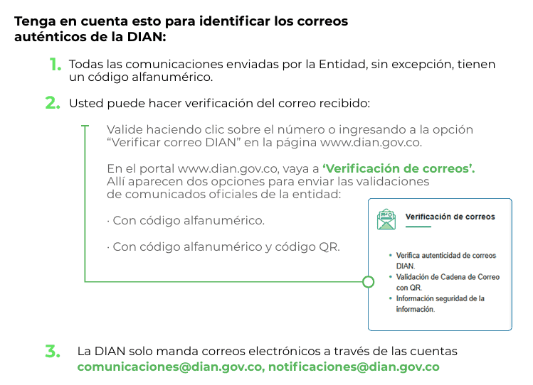 Cuidado con las estafas: ¿Cómo verificar si un correo electrónico es de la DIAN? Estafas, recomendaciones de la DIAN
