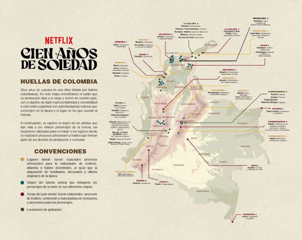 
Mapa Cien Años de Soledad. Imagen: Cortesía Netflix.