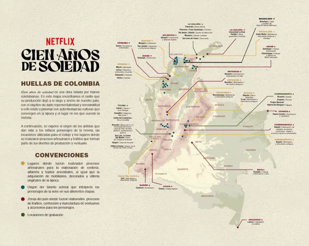 Este fue el millonario impacto en Colombia de la serie de Cien Años de Soledad
Mapa Cien Años de Soledad. Imagen: Cortesía Netflix.