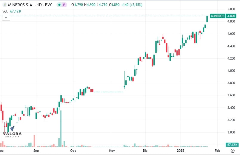 Mineros en bolsa