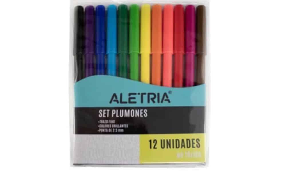 Plumones Aletría que vende Tiendas D1