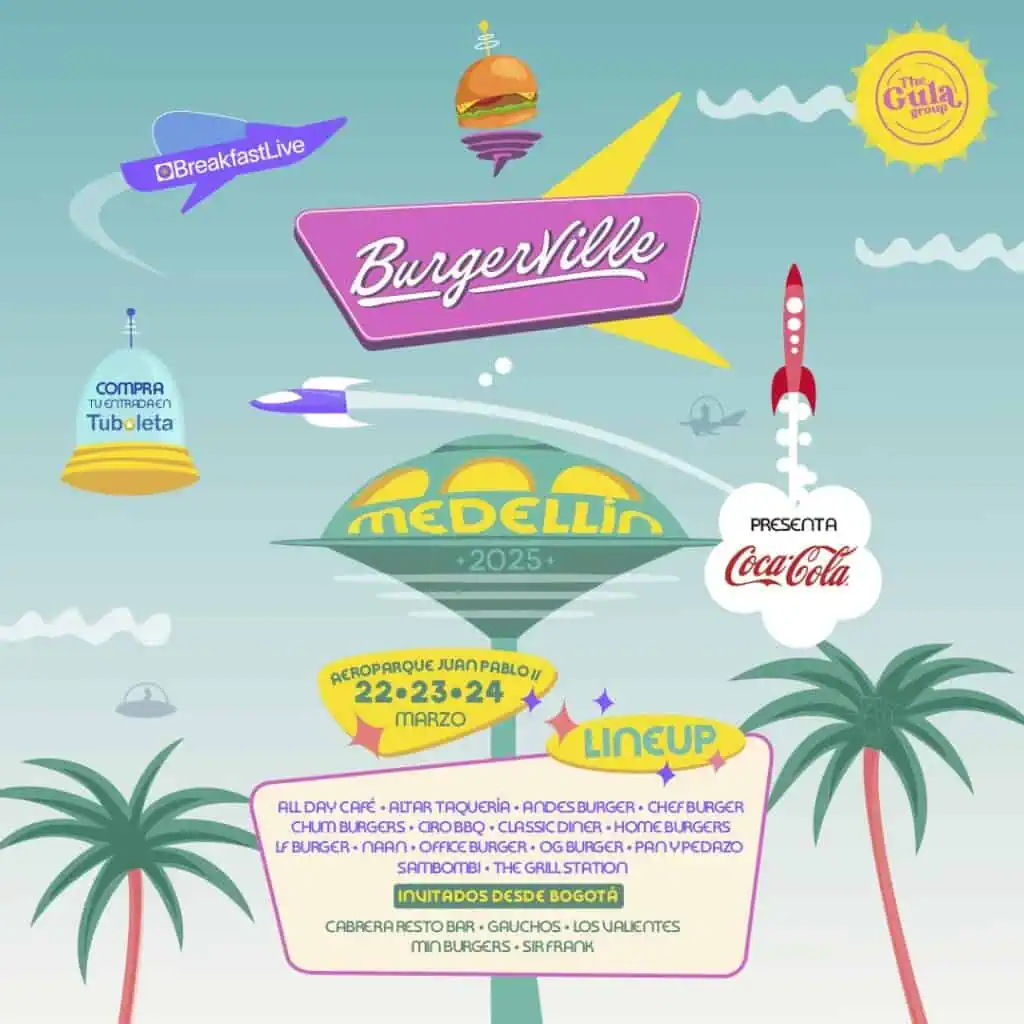 Repite en Colombia importante festival de hamburguesas: Será en Medellín y estos son los precios BurguerVille en Medellín. Foto: cortesía BurguerVille.