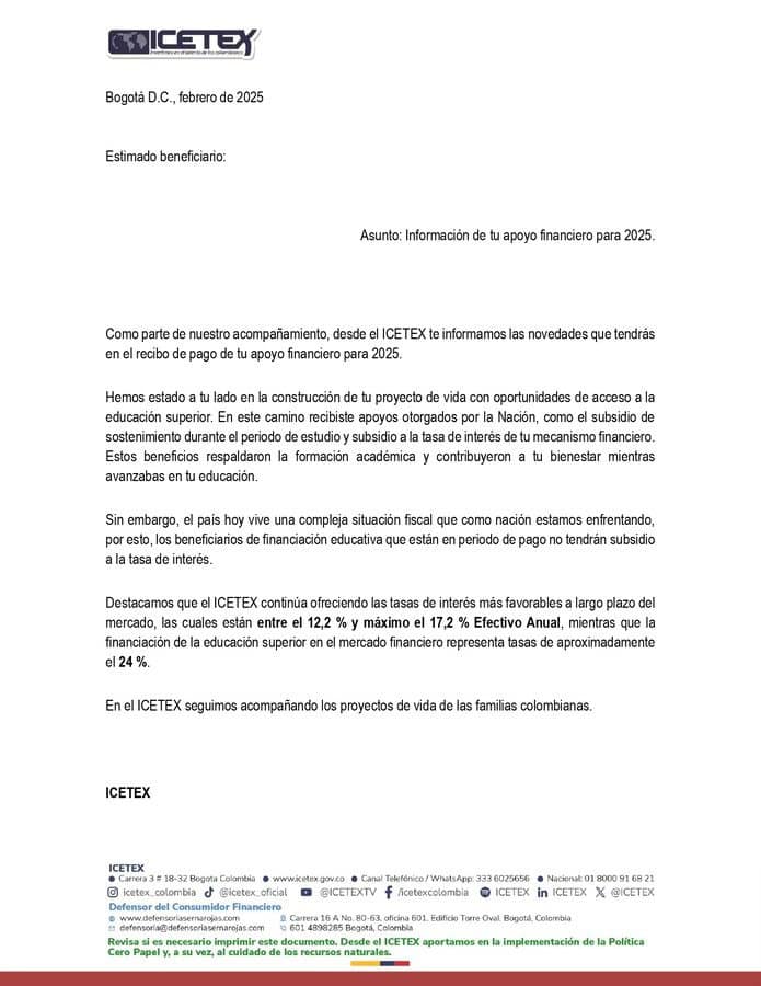 Misiva del Icetex