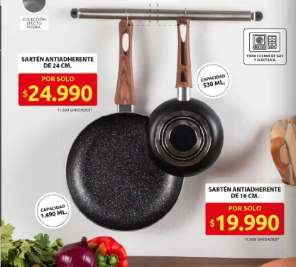 Tiendas ARA sacó producto muy usado: Vale $19.900, casi $200.000 menos que en otros comercios Sartén antiadherente que vende Tiendas ARA